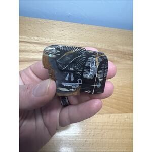 Vintage Ulysses Mahkee Zuni Fetish Big Horn Sheep Carved Stone Kokopelli-ish